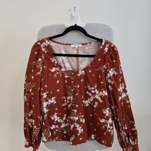 Madewell Rust Floral Blouse